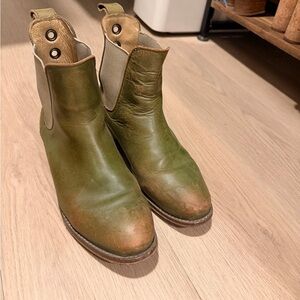 Free People Olive Leather Boots